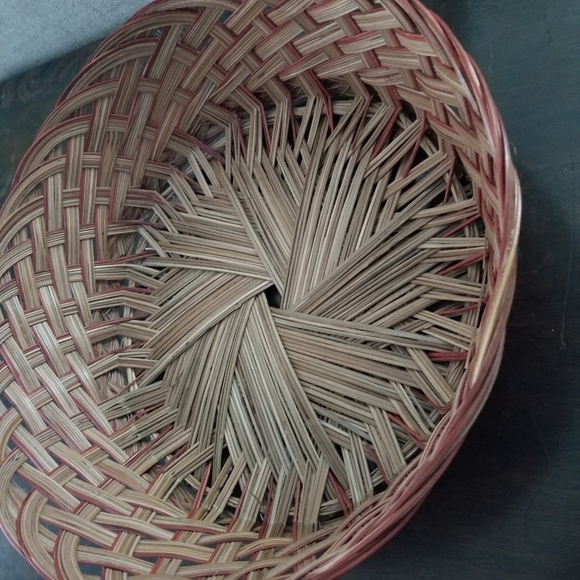 Basket w/a hint of red, can be for inside a boho closet, display, crafts etc. - Picture 11 of 12